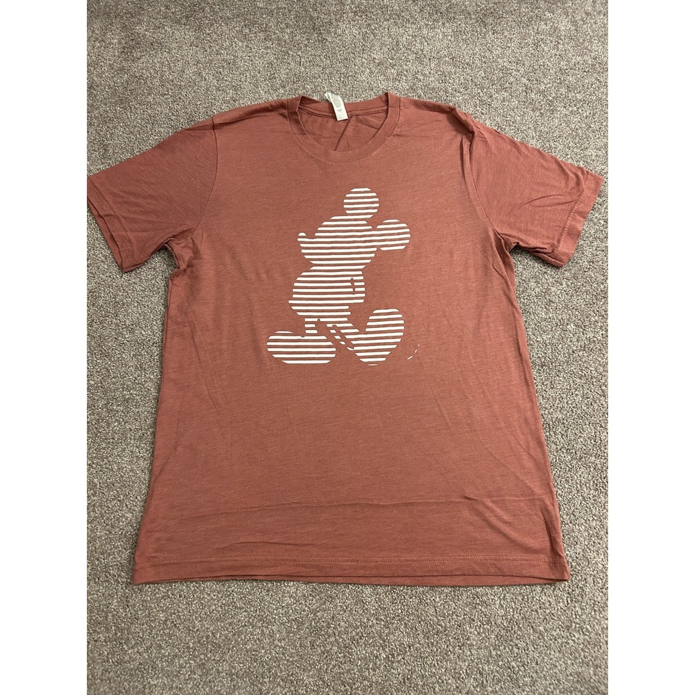 Mickey Mouse T-Shirt Mens L Rust Orange Excellent Graphic Tee